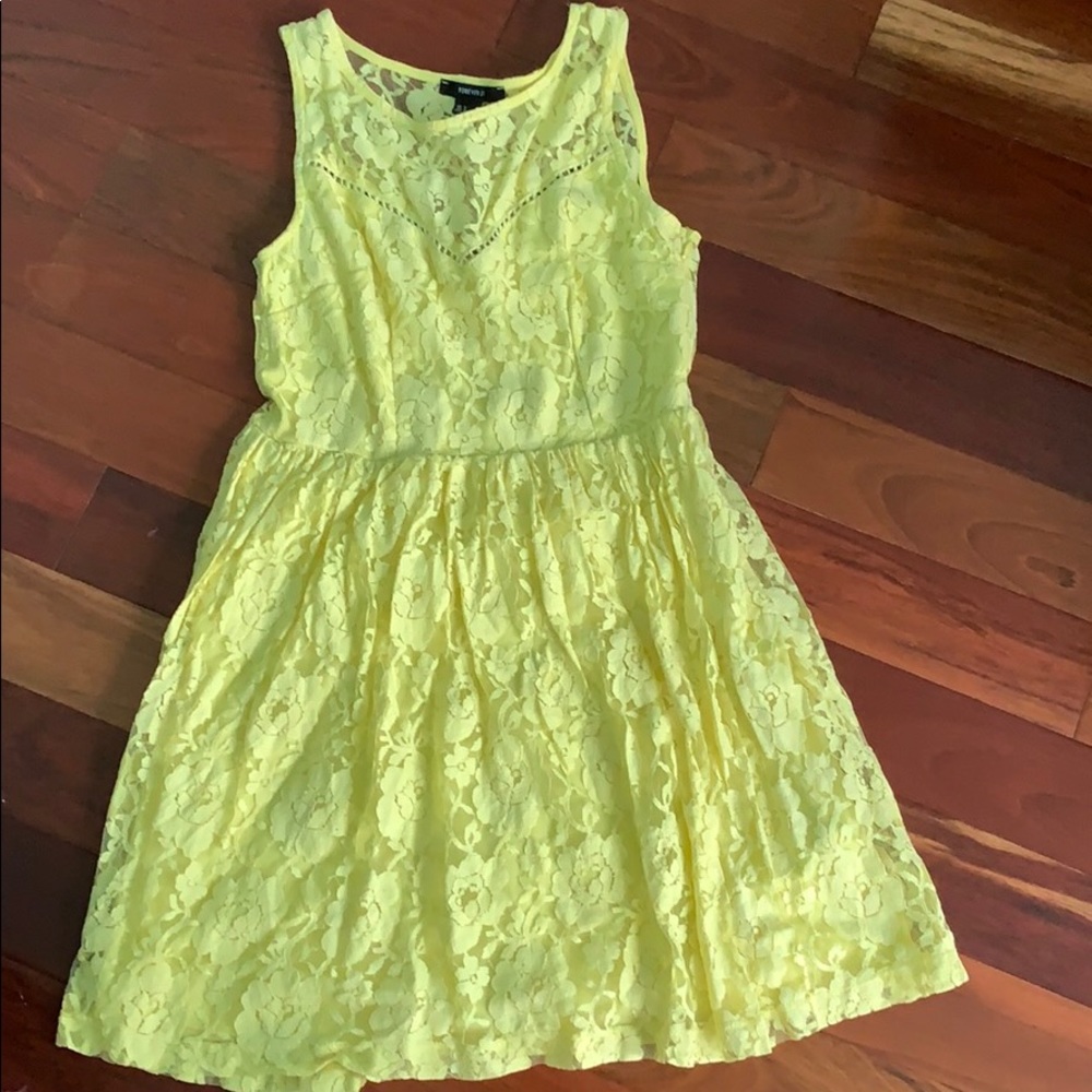 Formal yellow lace dress